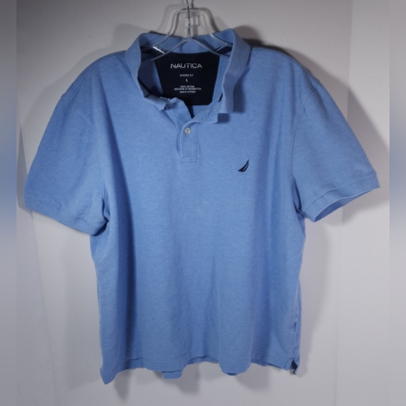 Nautica Classic Fit Women's Golf / Polo Shirt Size Large Baby Blue - Picture 1 of 10